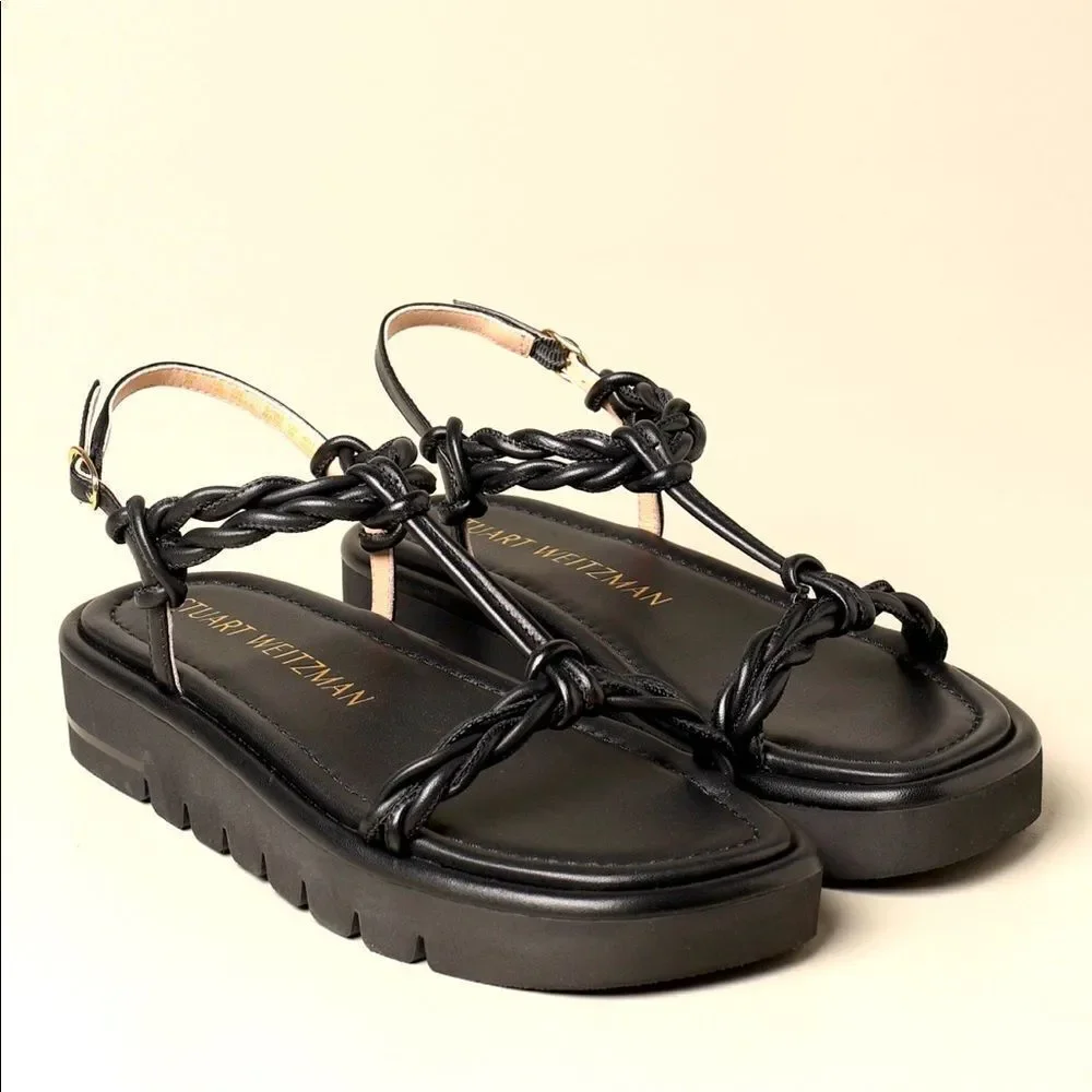 Stuart Weitzman‎ Calypso Lift Sandal In Black.